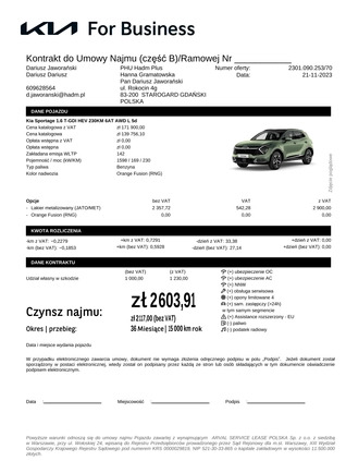 Kia Sportage cena 169700 przebieg: 5, rok produkcji 2023 z Kłobuck małe 67